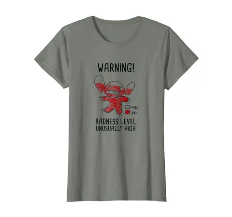 Disney Lilo & Stitch 626 Stitch Day Warning Badness Level Maglietta