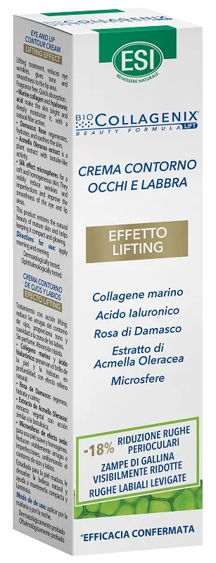 ESI - Biocollagenix Crema Contorno Occhi e Labbra, con Collagene Marino, Acido Ialuronico