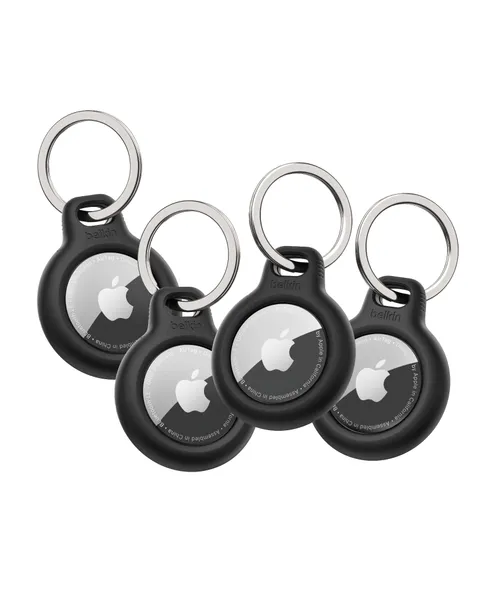 Belkin Portachiavi per Apple AirTag (4 pezzi), Custodia con Anello Porta per AirTag