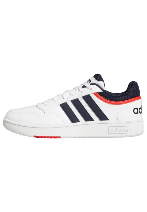 adidas Uomo Hoops 3.0 Low Classic Vintage Shoes, Cloud White / Legend Ink / Vivid Red, 42
