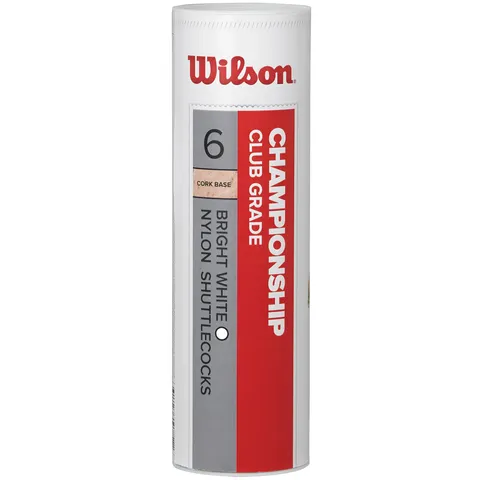 Wilson Championship Shuttlecoks Volani da Badminton, Confezione da 6, velocità 79