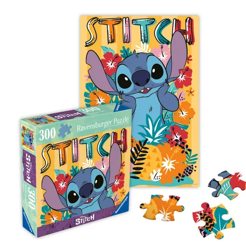 Ravensburger Puzzle 300 Pezzi, Disney Stitch - Puzzle Adulti +14 anni, 27 x 39 cm, Puzzle