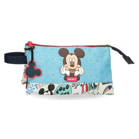Disney Mickey Be Cool Astuccio tre scomparti Blu 22x12x5 cm Poliestere