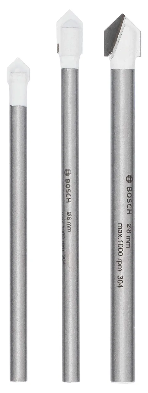 Bosch 2609255588 DIY - Set punte per piastrelle, 3 pezzi: 5x70, 6x80, 8x80 mm