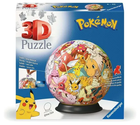 Ravensburger - Puzzle 3d Pokémon 72 pezzi, Puzzle 3d bambini 6 anni o più, Giochi bambini