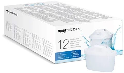 Amazon Basics Filtri per acqua, confezione da 12, adatto e compatibile con tutte le