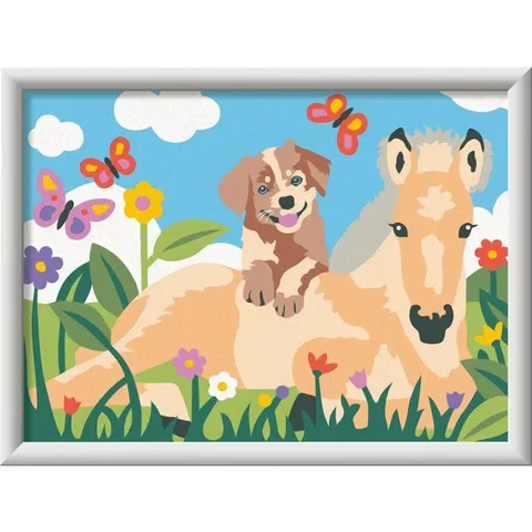 Ravensburger - CreArt Kids 18 x 24 cm - Numero d'Arte - Cavallo & Cane - Kit di Pittura