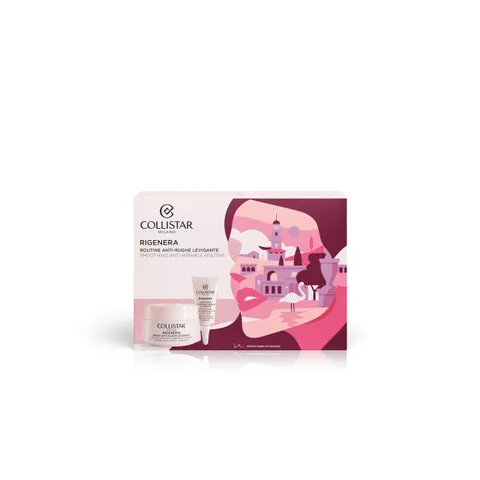 Collistar Rigenera Cofanetto Donna, Kit Viso Regalo con Pochette e Trattamento Antirughe