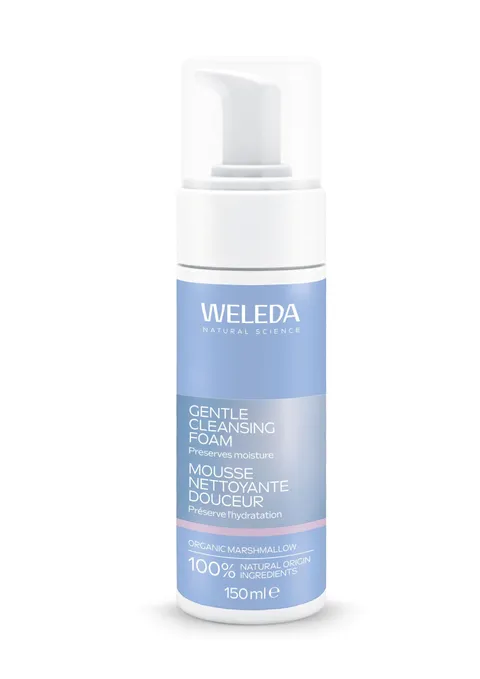 Weleda Dolce Mousse Detergente, morbida schiuma detergente, con hamamelis bio, rimuove