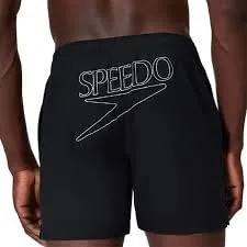 Speedo Classic Logo Volley 16" Costume a Pantaloncino per Uomo, Nero, M