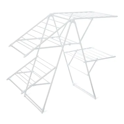 Amazon Basics Stendibiancheria pieghevole a 4 ali, in metallo, 155 x 60 x 126 cm, bianco