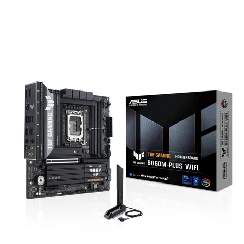 ASUS TUF Gaming B860M-PLUS WIFI, Scheda Madre Intel mATX, 12+1+2+1 Fasi di Alimentazione