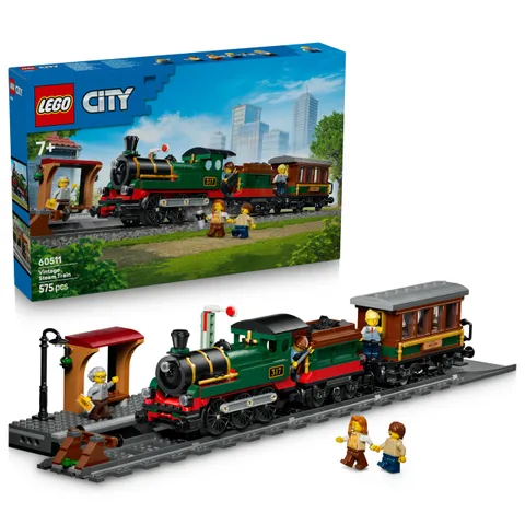 LEGO City Treno a Vapore Vintage Giocattolo - Kit di Modellismo STEM con Stazione