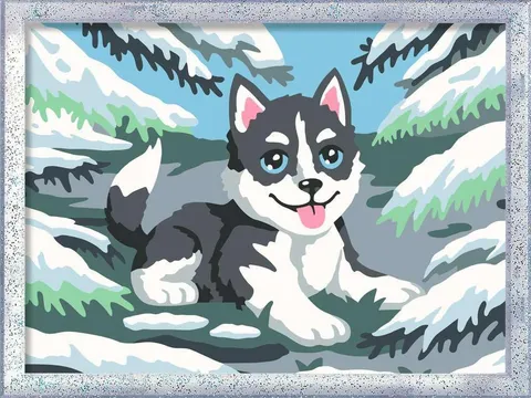 Ravensburger CreArt 12023120 - Cheeky Husky - Dipinto con numeri per bambini dai 9 anni