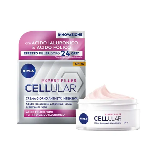 Nivea Cellular Expert Filler Crema Giorno Anti-Età Intensiva SPF 15 50ml, Crema viso