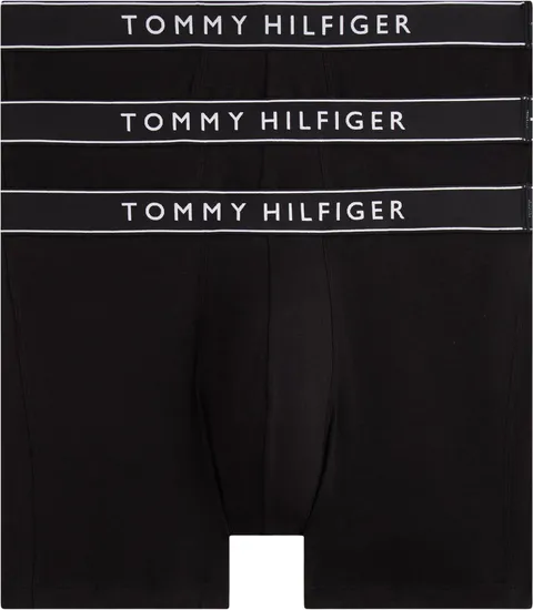 Tommy Hilfiger Uomo Slip Boxer Confezione da 3 in Cotone Elasticizzato, Nero