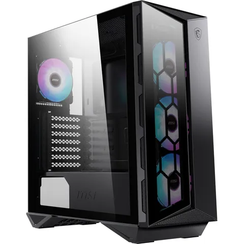 MSI MPG GUNGNIR 110R - Case PC, Mid-Tower, USB 3.2 Gen2 Type-C, controller ARGB da 1 a 6, 2 pannelli in vetro temperato, compatibile ATX, mATX e Mini-ITX