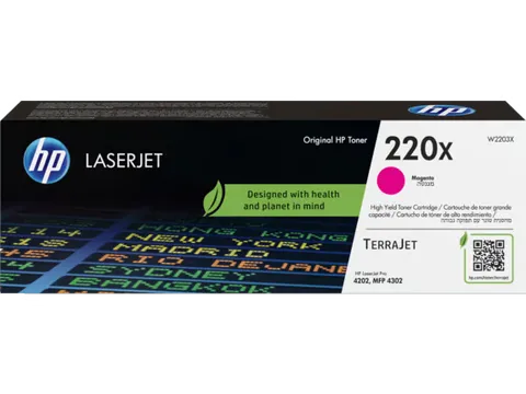 HP 220X W2203X, Cartuccia Toner Originale da 5500 Pagine, Compatibile con le Stampanti LaserJet Pro M4202, MFP 4302, Magenta