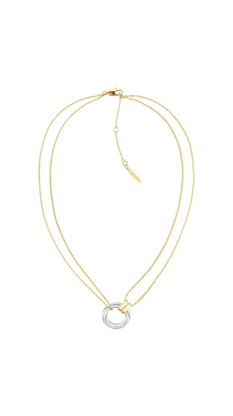 Calvin Klein Collana a Doppia Catena da Donna Collezione DUALITY Bicolore con Charms - 35000630