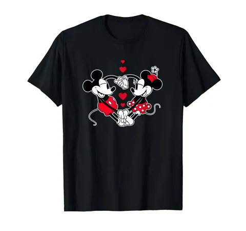 Disney Mickey and Minnie Love Gaze Hearts Maglietta