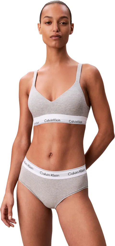Calvin Klein Donna Bralette Lift con Fascia con Logo, Grigio (Grey Heather), 2XL