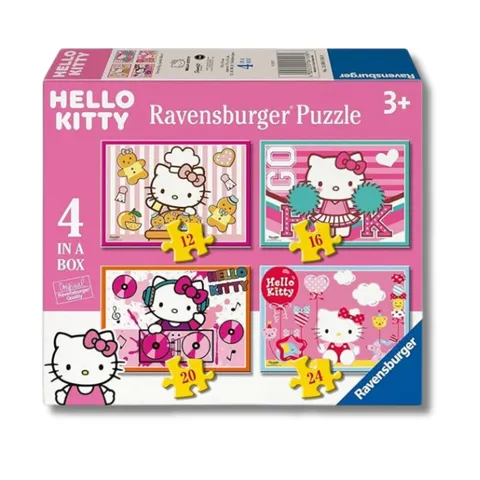 Ravensburger - Puzzle Bambini 4 Anni 4 in a box, Hello Kitty - Puzzle 4 Anni, Collezione