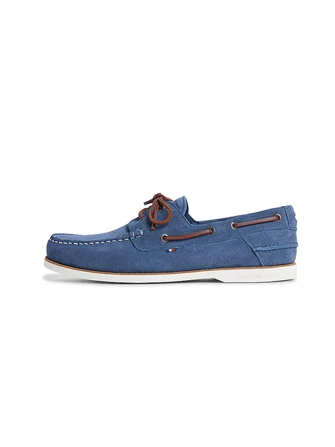 Tommy Hilfiger TH Boat Shoe Core Suede Fm0Fm05387 Scarpe da Barca, Blu (Mar Egeo), 42