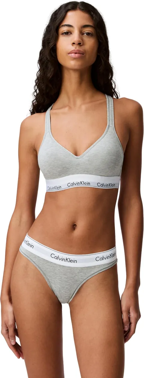 Calvin Klein Donna Perizoma Thong Intimo, Grigio (Grey Heather), M