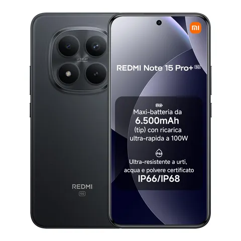 Xiaomi Redmi Note 15 Pro+ 5G 8+256GB 6500 mAh nero