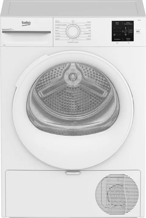 Beko BMT73EW - Asciugatrice a Libera Installazione 7 Kg, Classe D, Display Digitale, 12