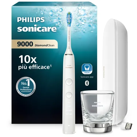 Philips Sonicare DiamondClean 9000 spazzolino elettrico sonico con app, colore bianco
