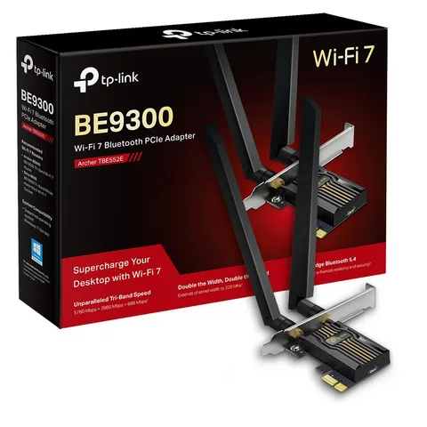 TP-Link Archer TBE552E PCIe Scheda WiFi BE9300Mbps WiFi 7, Scheda Bluetooth 5.4, WPA3