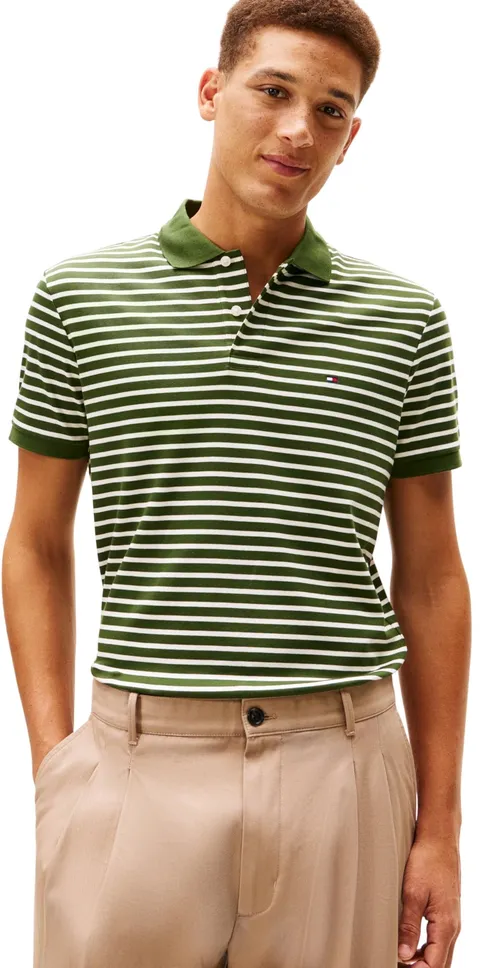 Tommy Hilfiger Polo da Uomo in Cotone Liquido Reg stagionale MW0MW39994 S/S, Verde, M