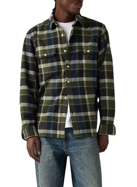 Levi's Camicia da Uomo Jackson Worker, Medina Plaid Deep De, S