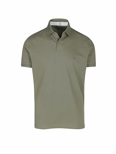 Tommy Hilfiger Uomo Maglietta Polo Maniche Corte Regular Fit con Chiusura con Bottoni, Verde (Army Green), L
