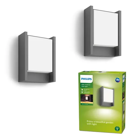 Philips Arbour LED Lampada Parete Esterna (6W, 2pz)