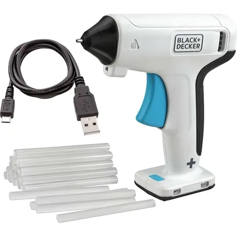 Black+Decker Cordless Glue Gun 3.6V Craft Range with 20 Glue Sticks BCGL115-XJ
