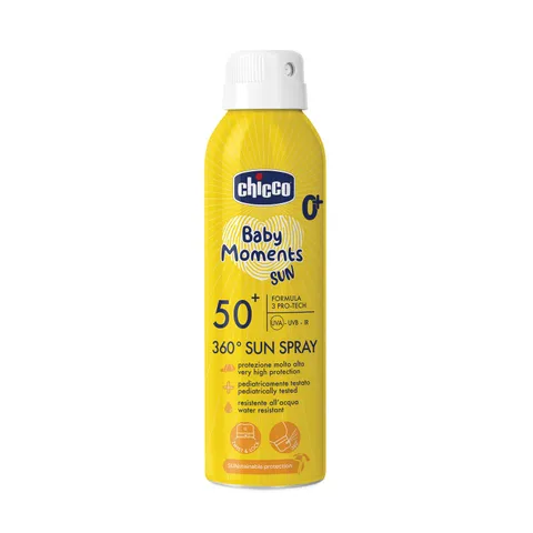 Chicco Spray Solare Protezione SPF 50 + Per Bambini, Resistente all'Acqua, Facile Da