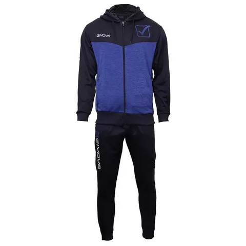 Givova TUTA VISA Melange CON Cappuccio Polarfleece BLU/Azzurro Melange Tg. L