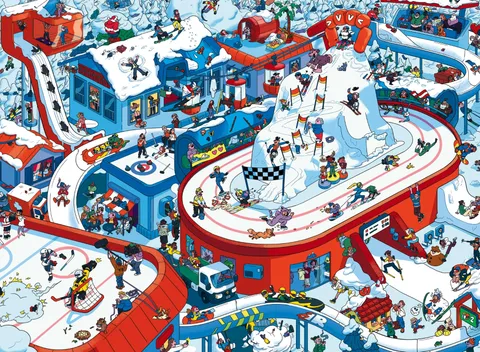 Puzzle per bambini Ravensburger 12004265 - Hustle and bustle in the winter village