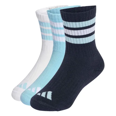 adidas Mixte enfant 3STRIPES Cushioned Sportswear CREW Socks 3 PAIR PACK, night navy/icey