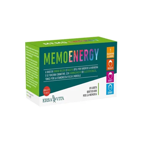 ERBA VITA Memo Energy Flaconcini integratore alimentare a base di Ginkgo Biloba e Bacopa