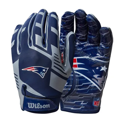 Wilson WTF9327SF Guanti da Football Americano NFL TEAM Super GRIP, Taglia Unica per