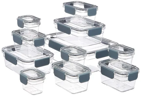 Amazon Basics Contenitori per Alimenti in Plastica Tritan, Chiusura in Plastica Tritan