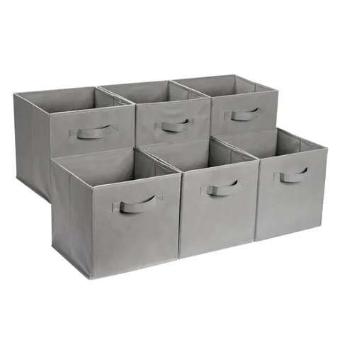 Amazon Basics Confezione da 6 cubi portaoggetti pieghevoli in tessuto, contenitori con