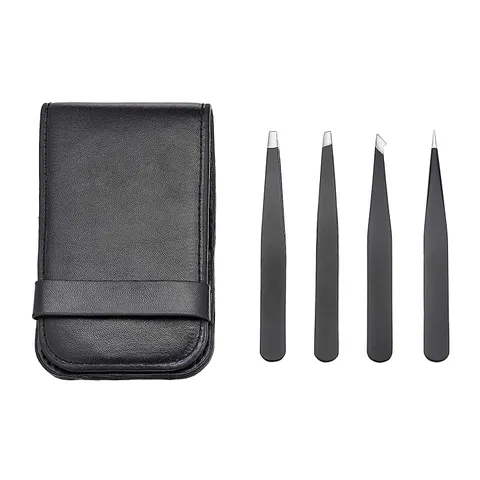 Amazon Basics pinzette professionali, in acciaio inox per rimozione di peli del viso
