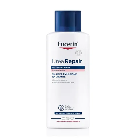 Eucerin Urea Repair Emulsione Idratante 5% Fragranza Lenitiva 250 ml, Crema idratante