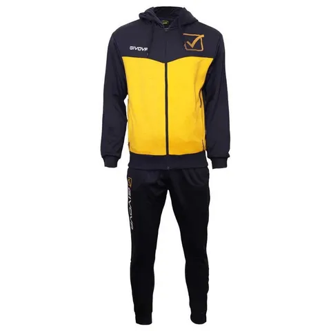 Givova TUTA VISA Melange CON Cappuccio Polarfleece BLU/Giallo Melange Tg. L