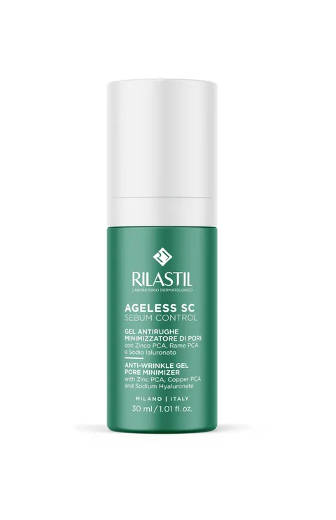 Rilastil Ageless SC Gel Antirughe Minimizzatore Di Pori, con Zinco PCA, Rame PCA e Sodio