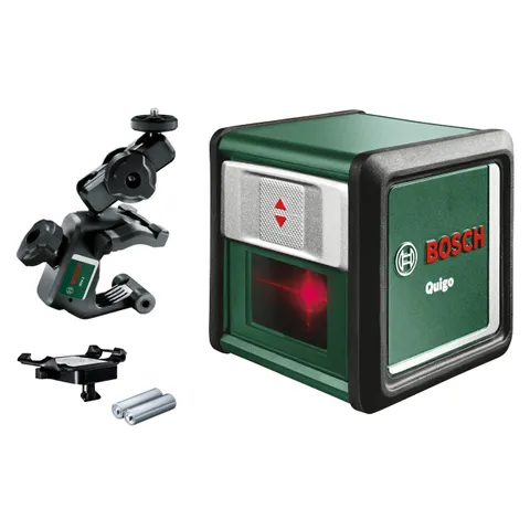 Bosch livella laser a croce Quigo con morsetto snodabile MM 2 (allineamento facile e